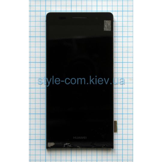 Дисплей (LCD) для Huawei P6-U06 з тачскріном та рамкою black High Quality