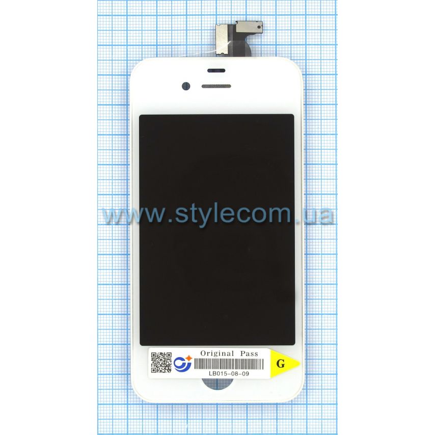 Дисплей (LCD) iPhone 4G + тачскрин white High Quality
