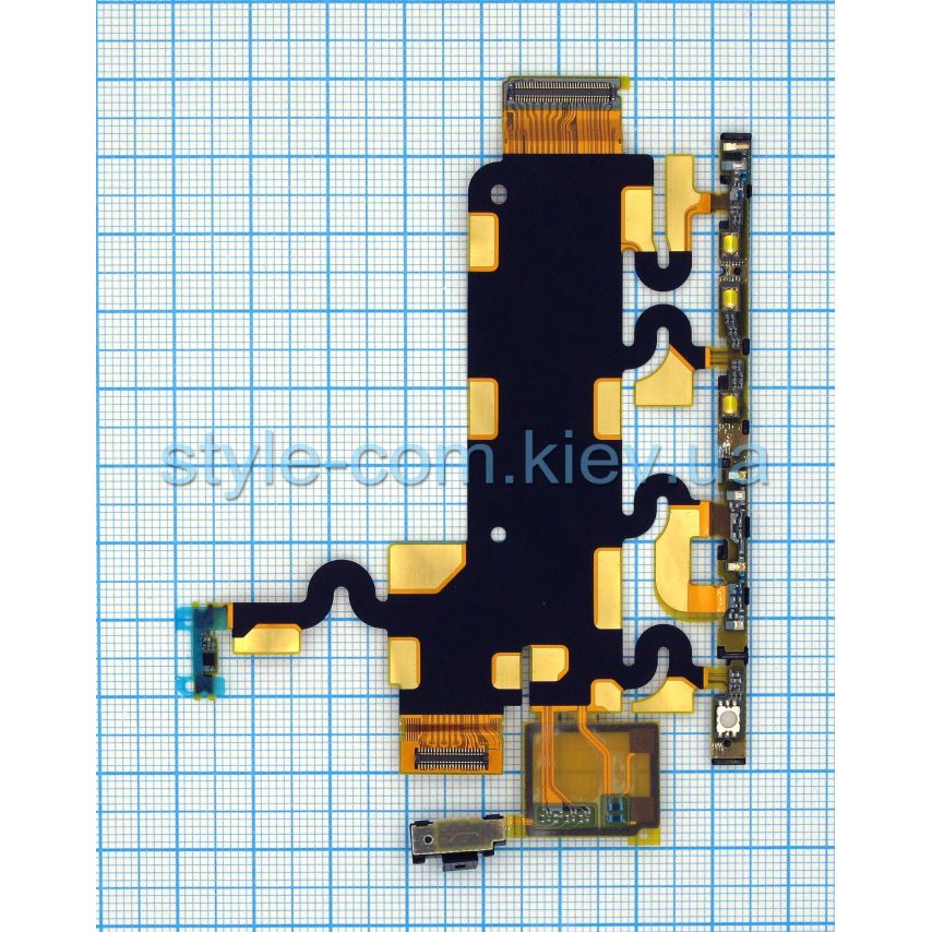 Шлейф для Sony Xperia Z1 C6902 L39h с кнопками включения, регулировки звука, микрофоном и вибромотором High Quality