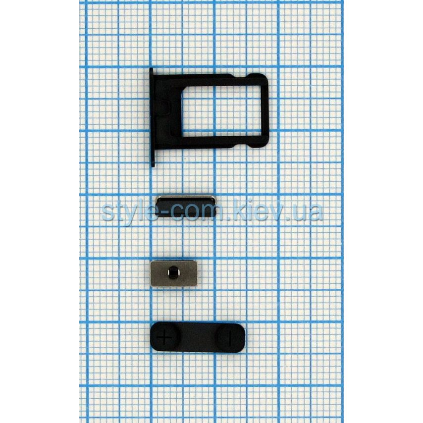 Боковые кнопки для Apple iPhone 5s с держателем Sim-карты (лоток) dark blue High Quality