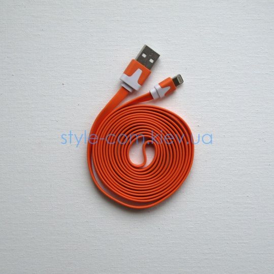 Дата-Кабель Lightning flat orange 2m - купить за {{product_price}} грн в Киеве, Украине