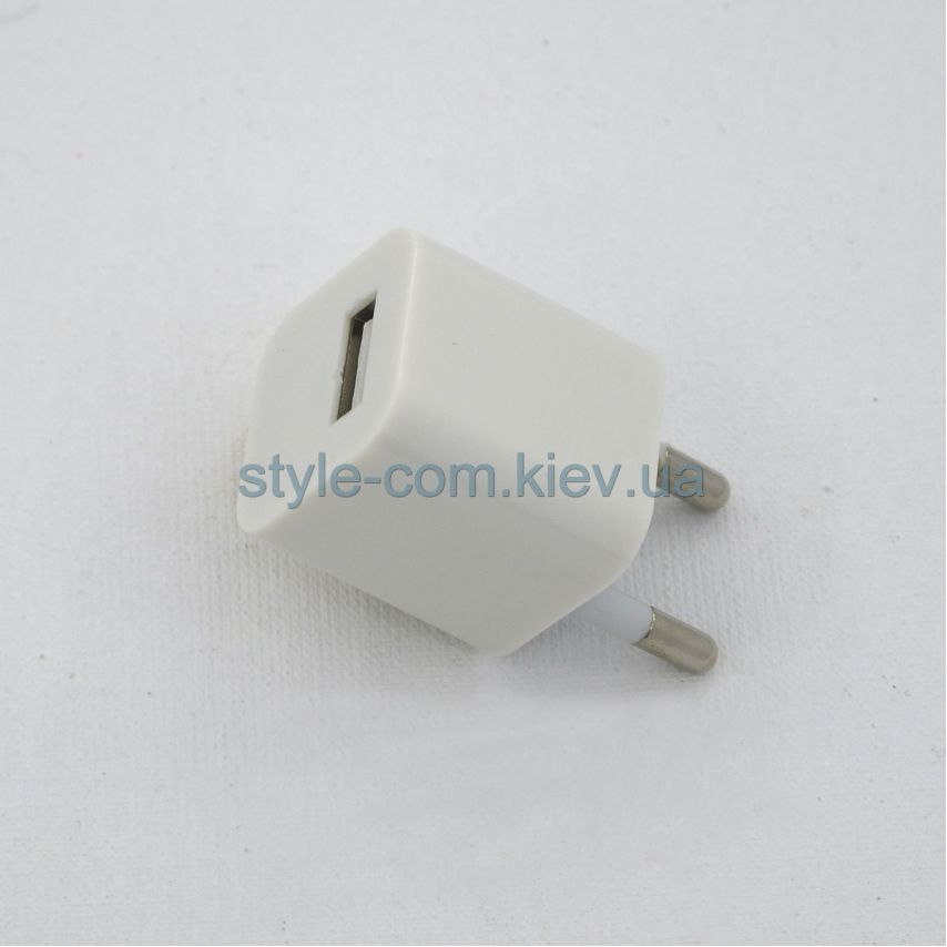 Мережевий зарядний пристрій (адаптер) для Apple iРhone 1A white кубик (тех.пак.)