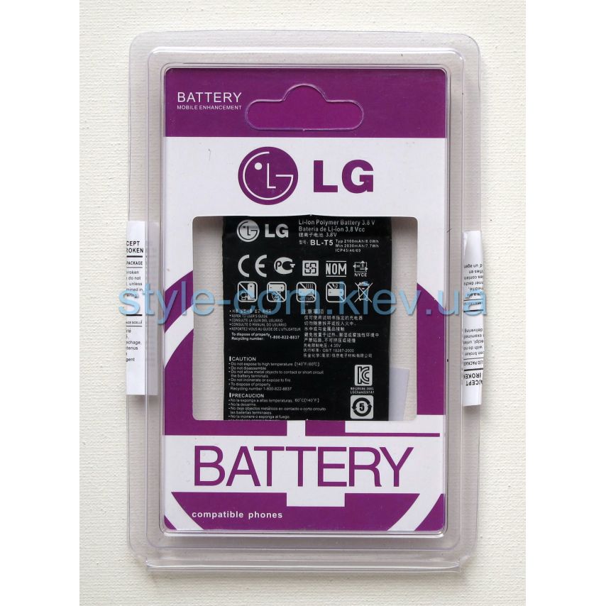 Аккумулятор high copy LG BL-T5/E960/E975 Li